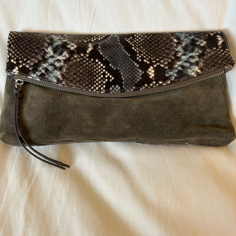 Animal print folded clutch.